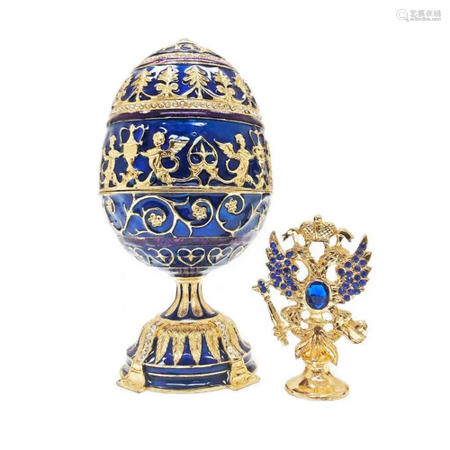 1912 Tsarevich Faberge Inspired Egg 5.5"