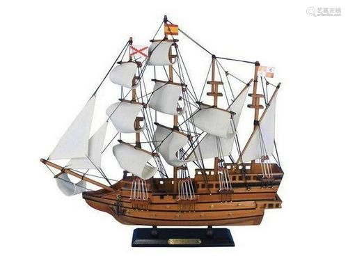 Wooden Spanish Galleon Tall Model Ship 20"