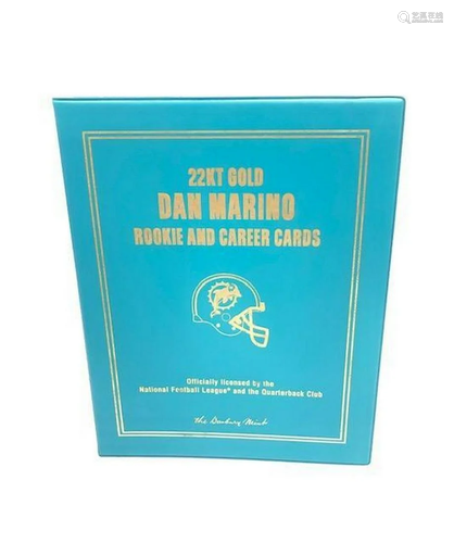 22kt Gold Dan Marino Rookie and Career Cards 2 Card Set Danb...