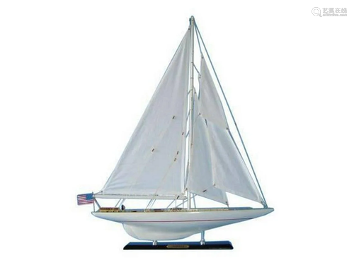 Wooden Intrepid Limited Model Sailboat Decoration 27"