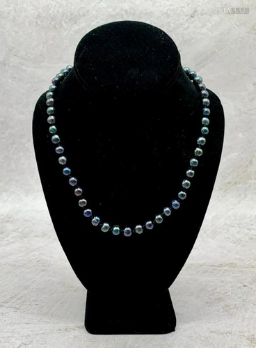 Ladies Tahitian Pearl Choker Style Necklace with 18K Gold Pl...