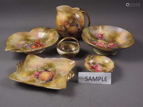 A collection of Royal Winton hand-decorated fruit and floral...