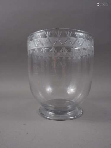 A mid 19th century with engraved tea blending bowl, 5 deep