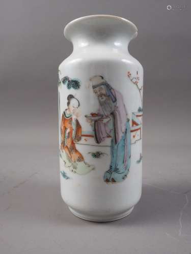 A Chinese baluster vase, decorated two figures in a landscap...