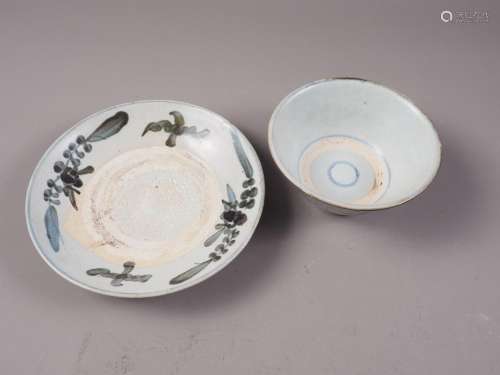 A Nanking cargo blue and white floral decorated bowl, 5 1/2 ...