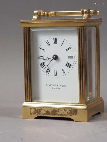 A Mappin & Webb brass cased carriage clock, 5 high