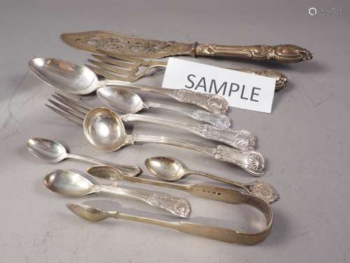 A Scottish silver flatware part table service and other silv...