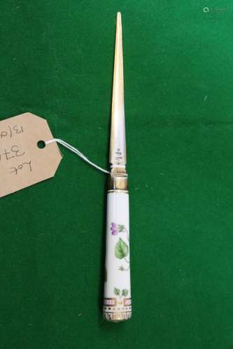 A Danish sterling silver gilt letter opener with Royal Copen...