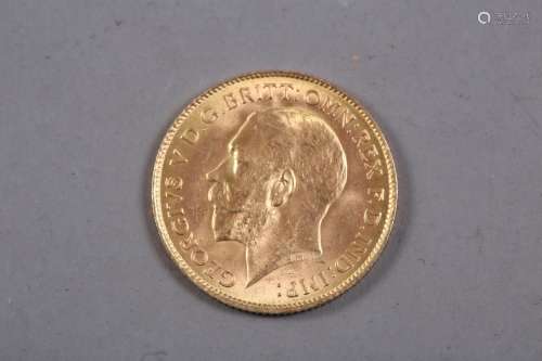 A gold half sovereign, dated 1914
