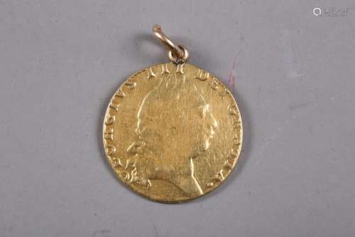 A gold guinea, dated 1793 (hard mounted)