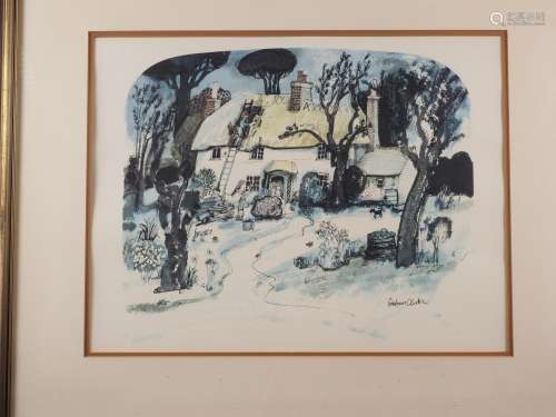 Graham Clarke: two colour prints, fishermans hut, and a that...