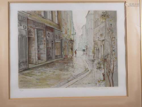 Auxin Renoux: a limited edition lithograph, Parisian street ...