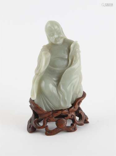 A Chinese Jade Sculpture of a Luohan 19th century or later t...