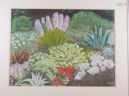 Keith Viney (Keef): pastels, Garden at Great Dixter, Kent, 1...