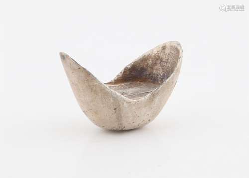 A Chinese Sycee or Yuanbao in boat shape with three inscript...