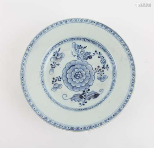 A Chinese Blue and White Dish, Daoguang period Painted in th...