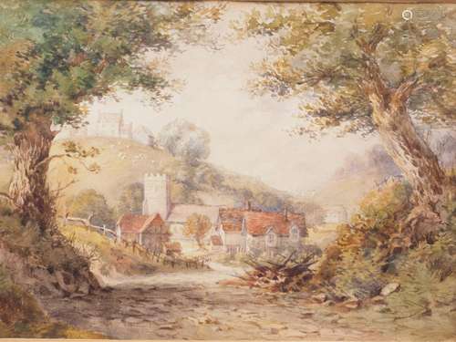 English mid 19th century school: watercolours, church and co...