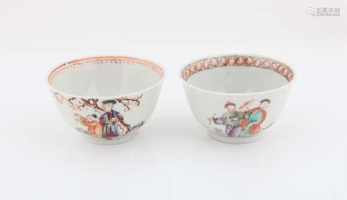 Two Chinese Famille Rose Mandarin-Style Porcelain Bowls, 18t...