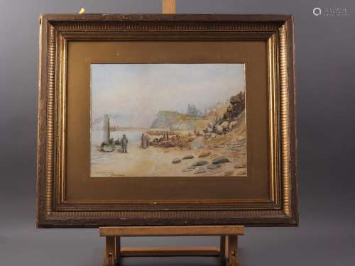 J A Stephenson: watercolours and pencil, On the Sands Whitby...