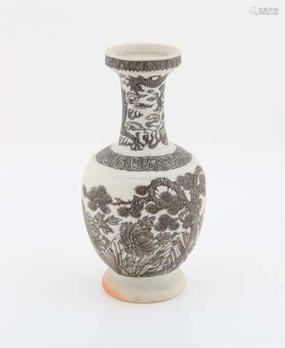 Chinese Biscuit Unglazed Porcelain Vase, 19th century or lat...