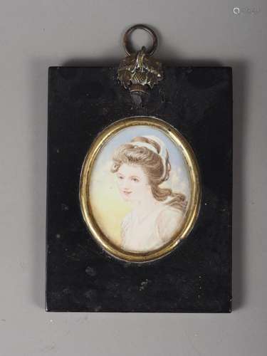 A portrait miniature, inscribed verso Lady Hamilton, 7cm x 5...