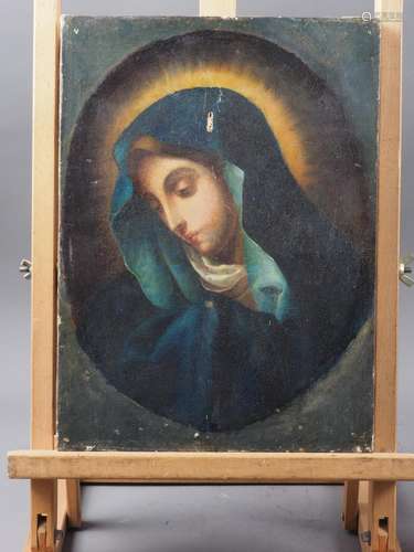 After Carlo Dolli: oil on canvas, Mater Dolorosa, 13 x 9 1/2...