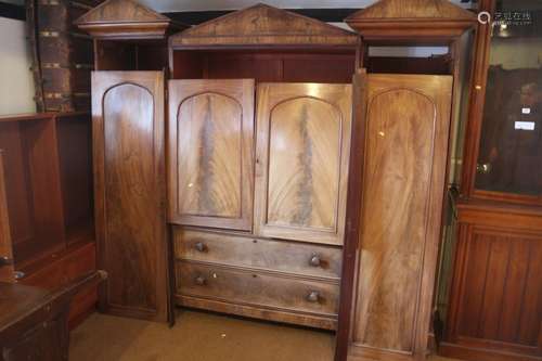 An early 19th century figured mahogany double sentry box war...