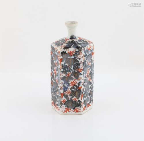 Japanese Hexagonal Arita Imari Tokkuri (Sake Bottle) Edo per...