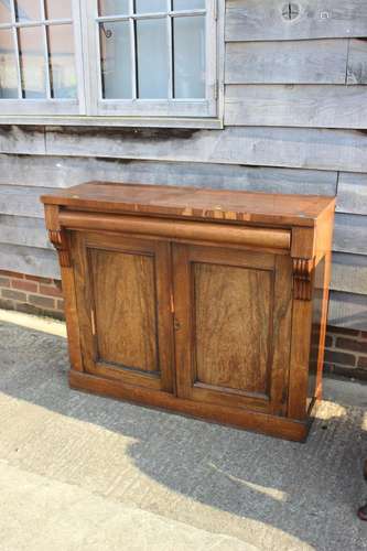 A 19th century rosewood chiffonier, fitted frieze drawer ove...