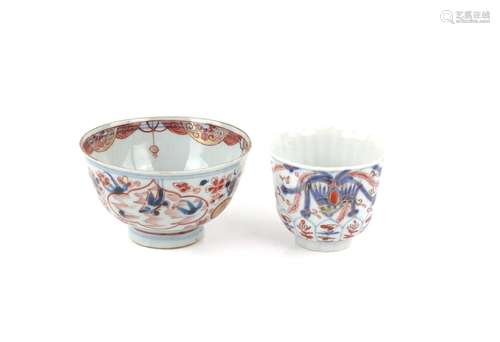 Two Japanese Imari/Kutani pieces a Cup and a Bowl , Edo Peri...