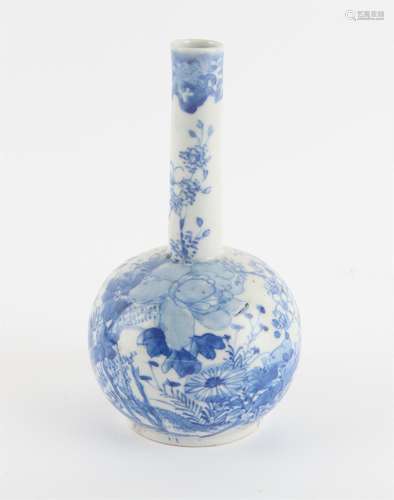 Japanese Arita Blue and White Vase, Late Meiji period, paint...