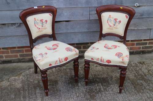 A set of six late Victorian mahogany showframe chairs with p...