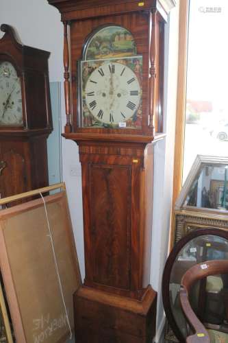 An early 19th century mahogany long case clock with eight-da...