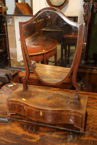 A figured mahogany and rosewood banded swing frame shield-sh...