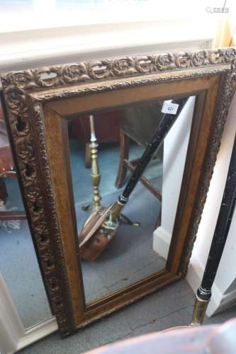 A gilt pierced and velvet lined rectangular wall mirror, 11 ...