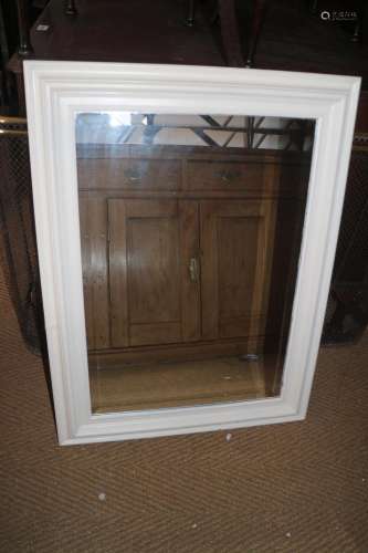 A cream painted frame mirror with bevelled plate, 18 x 26
