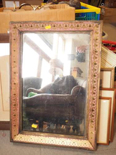 A 19th century rectangular wall mirror, in gilt glass decora...