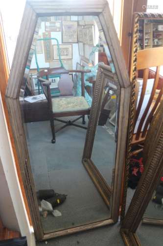 An Art Deco design silvered shaped frame wall mirror, plate ...
