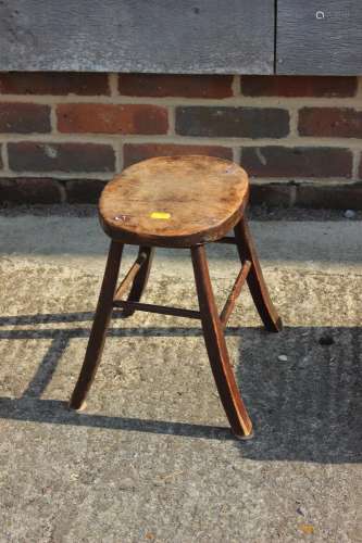 A mahogany framed rectangular stool, on cabriole supports, 2...
