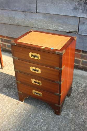 A mahogany and brass mounted bedside chest of drawers, 18 wi...