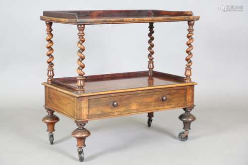 A mid-Victorian rosewood two-tier whatnot by Wilkinson, 14 L...