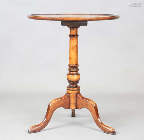 A modern George III style stained elm and fruitwood tripod w...