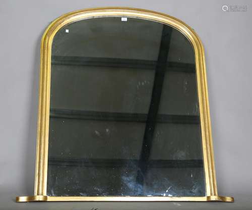 A 20th century giltwood arched overmantel mirror, height 138...