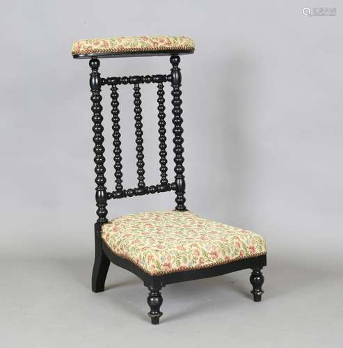 A late Victorian ebonized side chair with a bobbin turned ba...