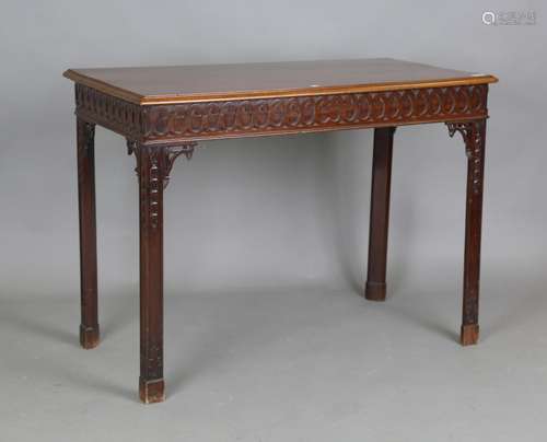 A George III mahogany side table, the moulded top above an a...