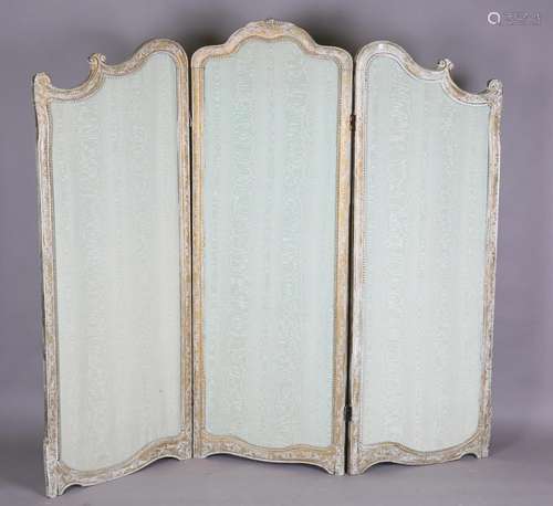 A late 19th/early 20th century painted and gilt framed three...