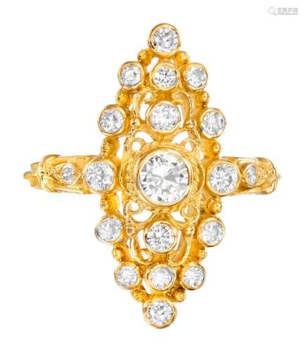 en or jaune sertie de diamants taille brillant (env. 0,50 ct...