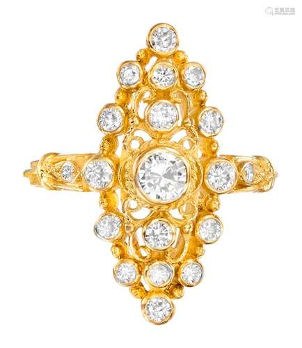 en or jaune sertie de diamants taille brillant (env. 0,50 ct...