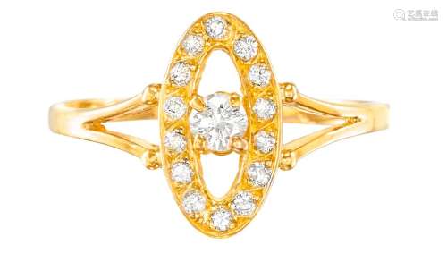 en or jaune serti d’env 0,20 ct de diamants taille brillant ...
