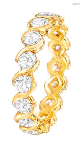 en or jaune sertie de diamants taille brillant de belle qual...